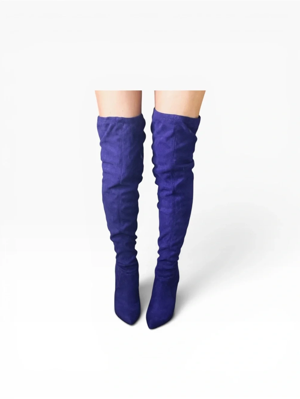 New Over-the-Knee Purple Suede Boots